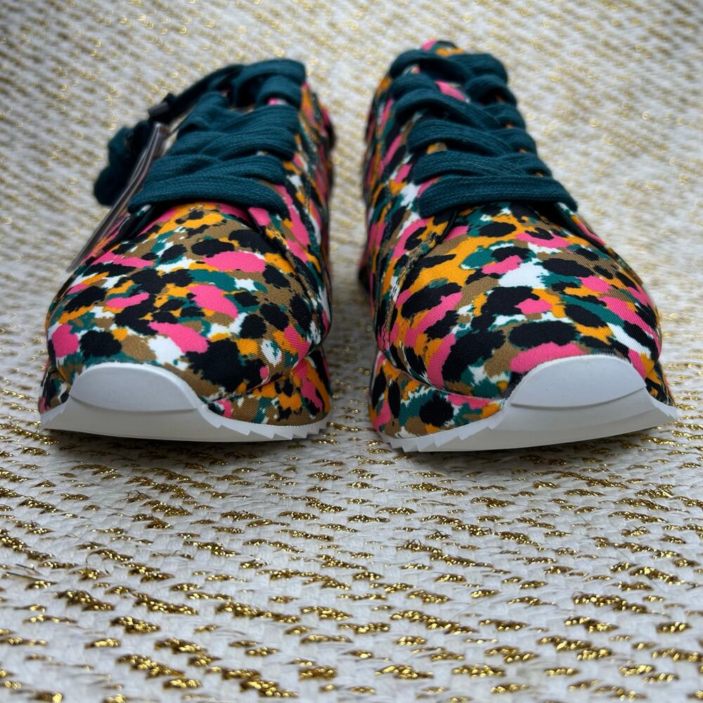Zara Leopard 35 Multicolor Satin Sneakers- size US6 NWT and in Bag - Picture 5 of 9
